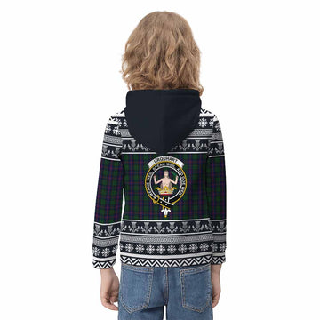 Urquhart Clan Tartan Christmas Kid Hoodie with Family Crest