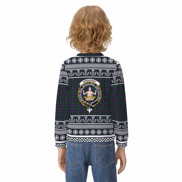 Urquhart Clan Tartan Christmas Kid Ugly Sweatshirt with Family Crest