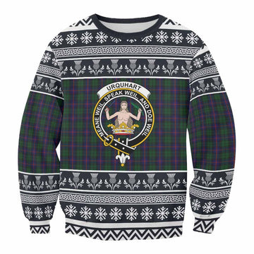 Urquhart Clan Tartan Christmas Sweatshirt with Family Crest