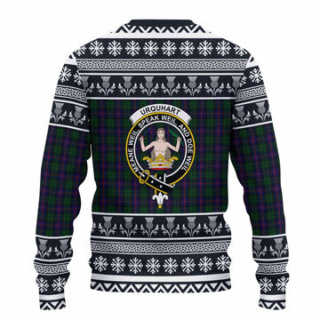 Urquhart Clan Tartan Christmas Ugly Sweater with Family Crest
