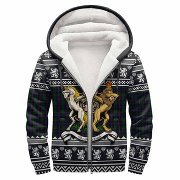 Urquhart Clan Tartan Crest Christmas Fleece Hoodie Coat of Arms Funny Style
