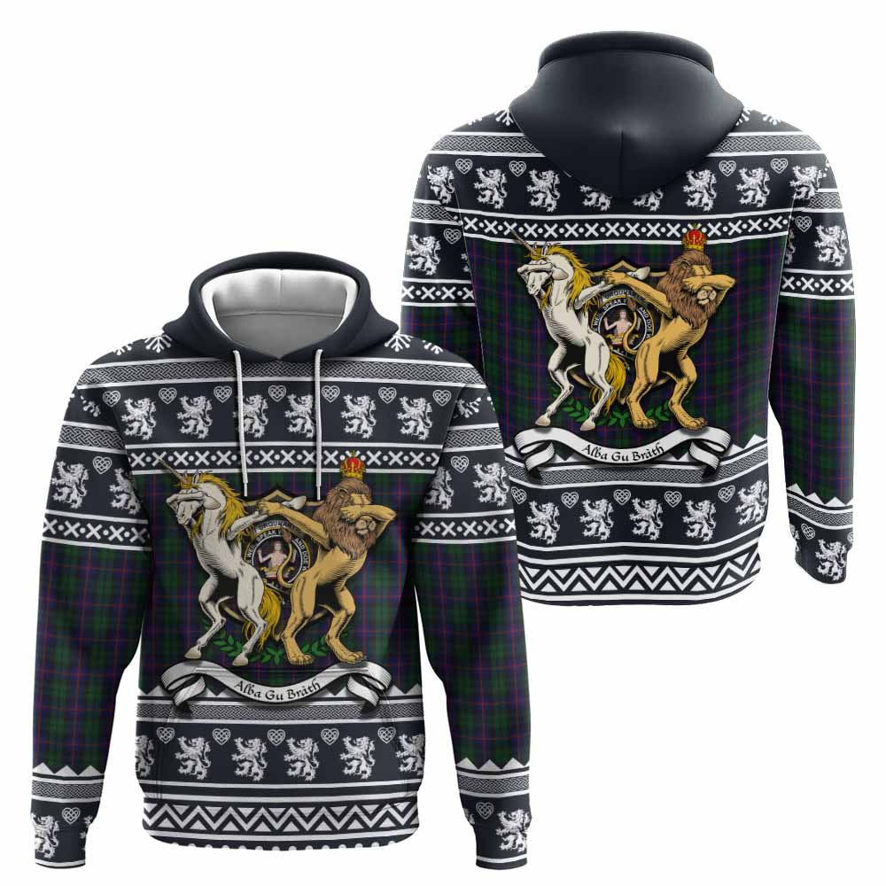 Urquhart Clan Tartan Crest Christmas Hoodie Coat of Arms Funny Style - Tartan Vibes Clothing
