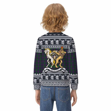 Urquhart Clan Tartan Crest Christmas Kid Ugly Sweatshirt Coat of Arms Funny Style