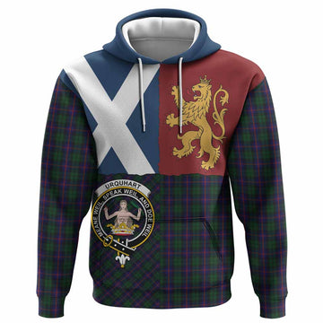 Urquhart Crest Tartan Hoodie with Lion Rampant Saltire Style