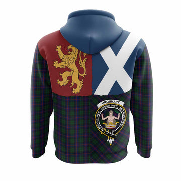 Urquhart Crest Tartan Hoodie with Lion Rampant Saltire Style
