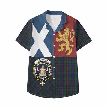 Urquhart Crest Tartan Kid Hawaiian Shirt with Lion Rampant Saltire Style