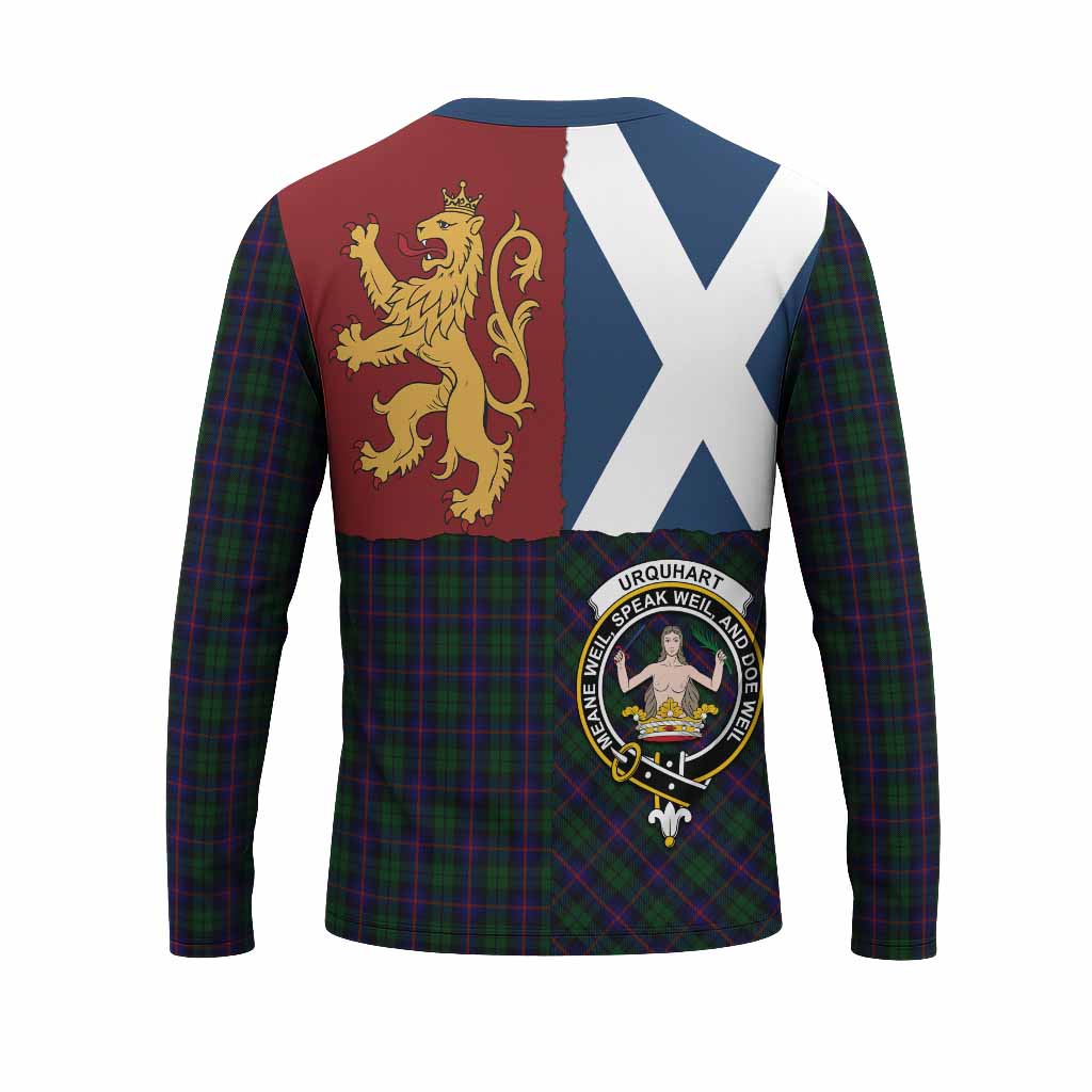 Urquhart Crest Tartan Long Sleeve T-Shirt with Lion Rampant Saltire Style