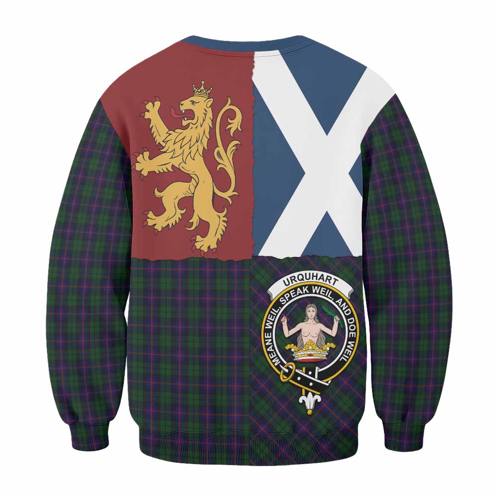 Urquhart Crest Tartan Sweatshirt with Lion Rampant Saltire Style