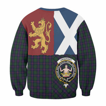 Urquhart Crest Tartan Sweatshirt with Lion Rampant Saltire Style
