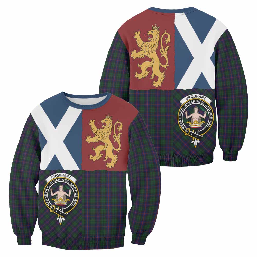 Urquhart Crest Tartan Sweatshirt with Lion Rampant Saltire Style