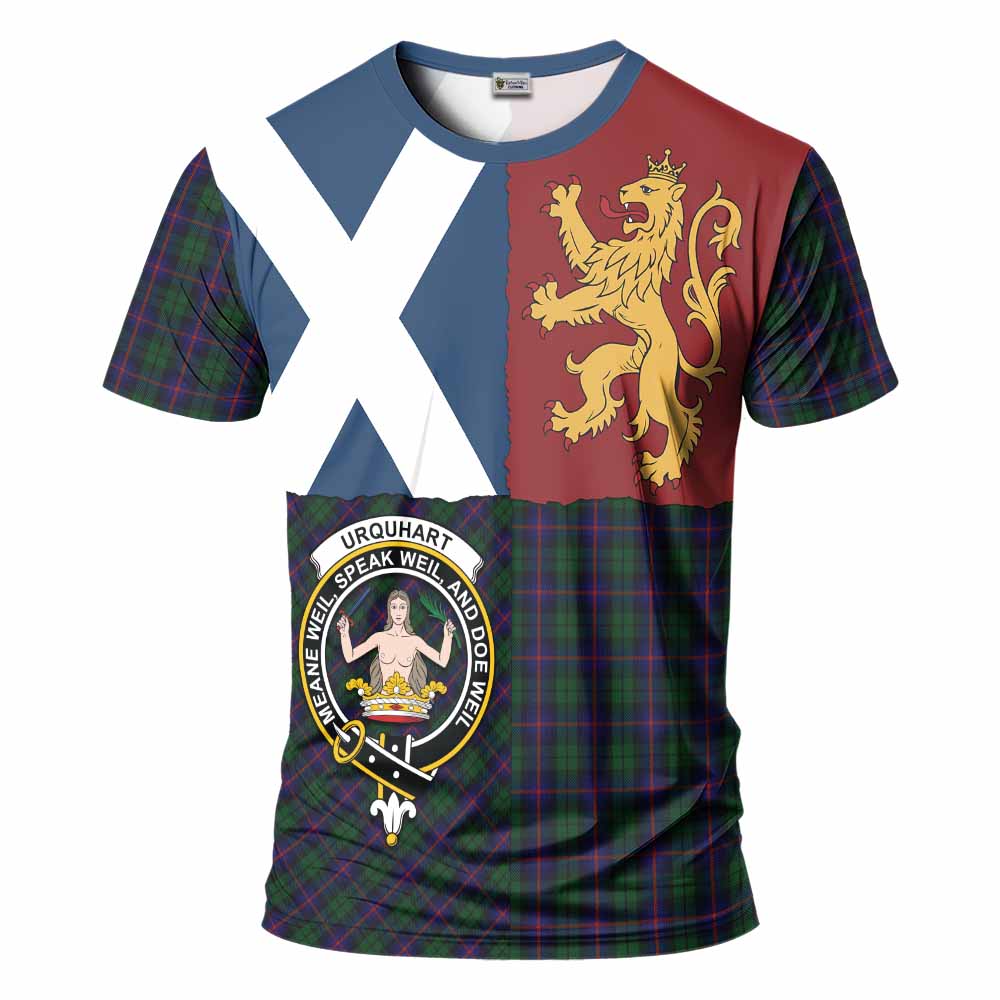 Urquhart Crest Tartan T-Shirt with Lion Rampant Saltire Style