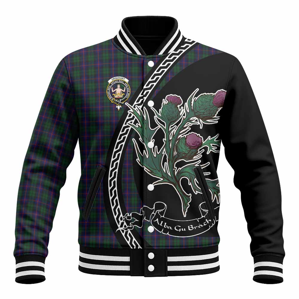 Urquhart Family Crest Tartan Baseball Jacket Alba Thistle Inspired - Tartan Vibes Clothing