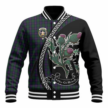 Urquhart Family Crest Tartan Baseball Jacket Alba Thistle Inspired