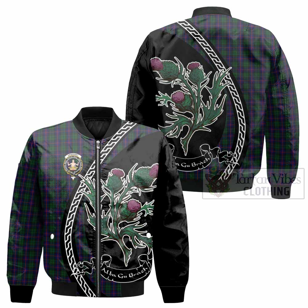 Urquhart Family Crest Tartan Bomber Jacket Alba Thistle Inspired - Tartan Vibes Clothing