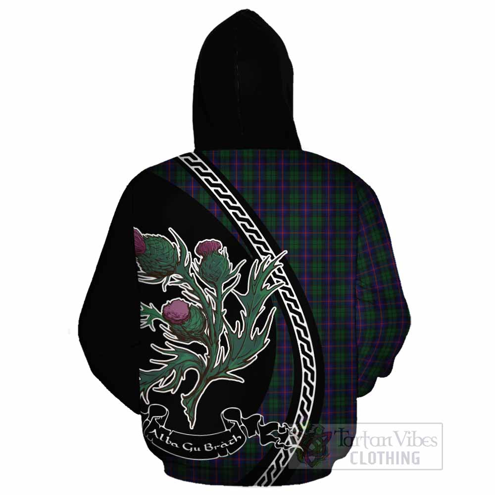Urquhart Family Crest Tartan Cotton Hoodie Alba Thistle Inspired - Tartan Vibes Clothing
