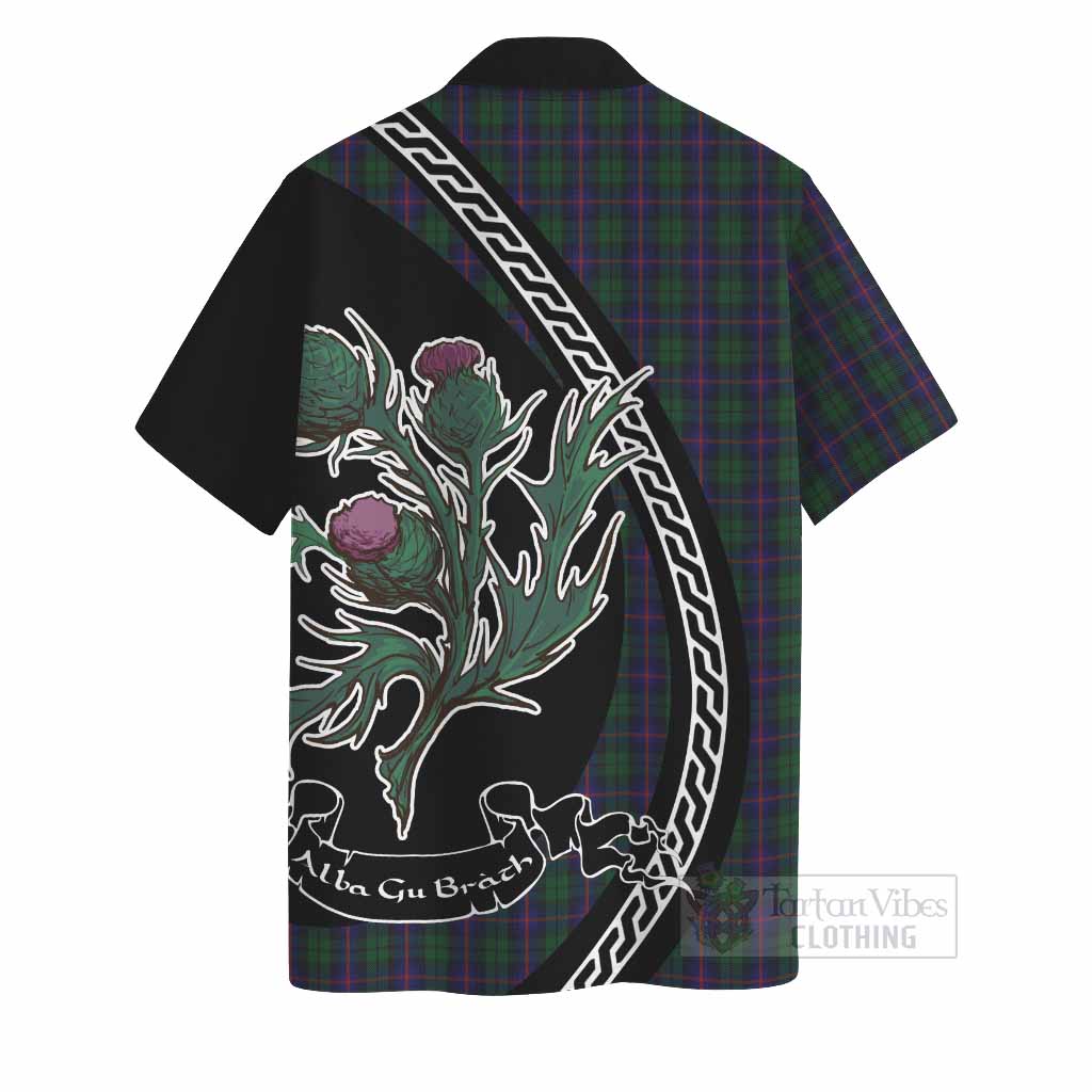 Urquhart Family Crest Tartan Hawaiian Shirt Alba Thistle Inspired - Tartan Vibes Clothing