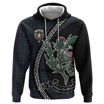 Urquhart Family Crest Tartan Hoodie Alba Thistle Inspired