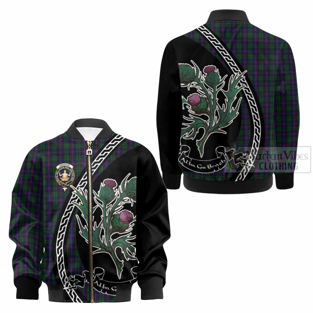 Urquhart Family Crest Tartan Kid Bomber Jacket Alba Thistle Inspired - Tartan Vibes Clothing