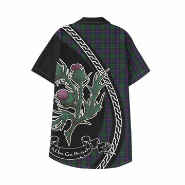 Urquhart Family Crest Tartan Kid Hawaiian Shirt Alba Thistle Inspired - Tartan Vibes Clothing