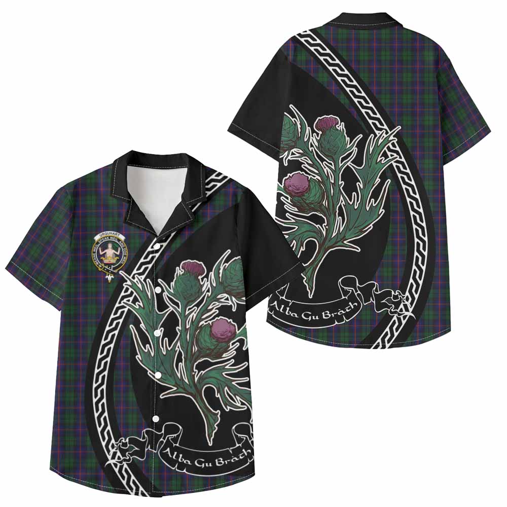 Urquhart Family Crest Tartan Kid Hawaiian Shirt Alba Thistle Inspired - Tartan Vibes Clothing