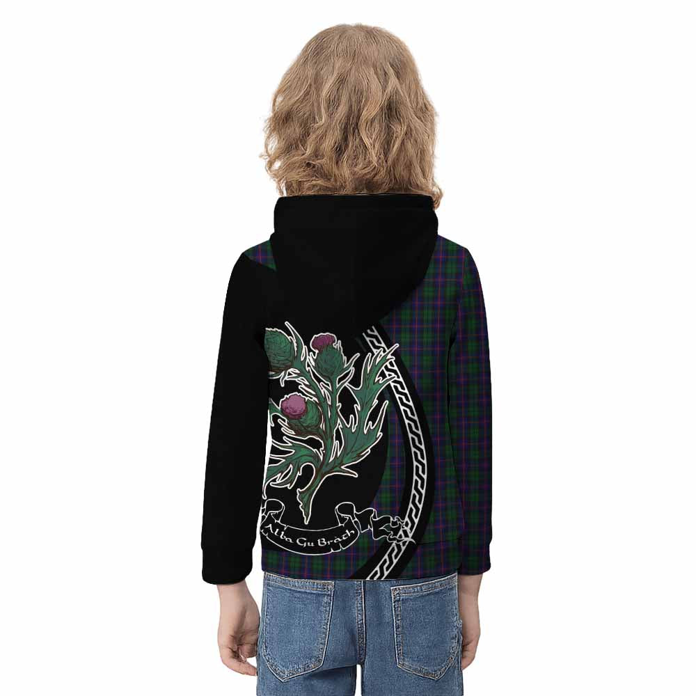 Urquhart Family Crest Tartan Kid Hoodie Alba Thistle Inspired - Tartan Vibes Clothing