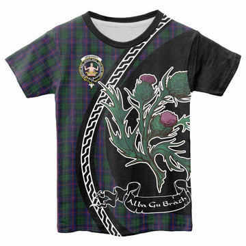 Urquhart Family Crest Tartan Kid T-shirt Alba Thistle Inspired - Tartan Vibes Clothing