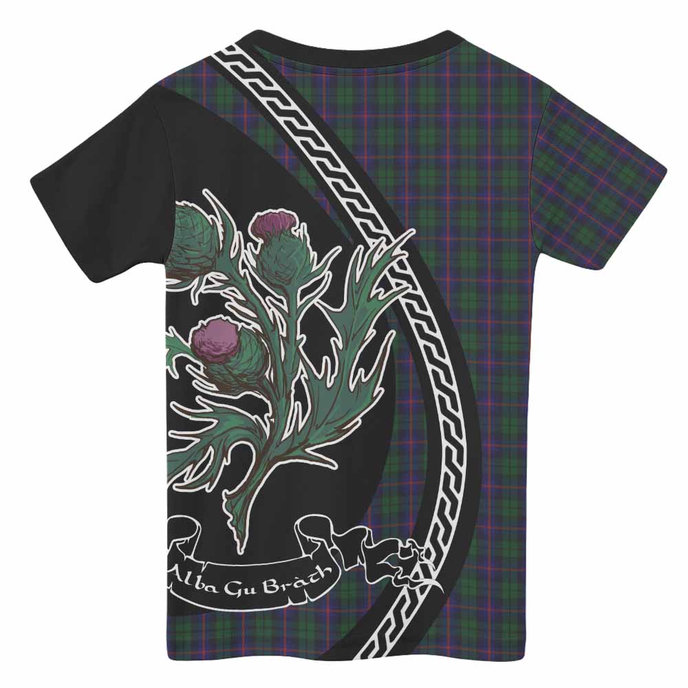 Urquhart Family Crest Tartan Kid T-shirt Alba Thistle Inspired - Tartan Vibes Clothing