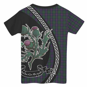 Urquhart Family Crest Tartan Kid T-shirt Alba Thistle Inspired - Tartan Vibes Clothing