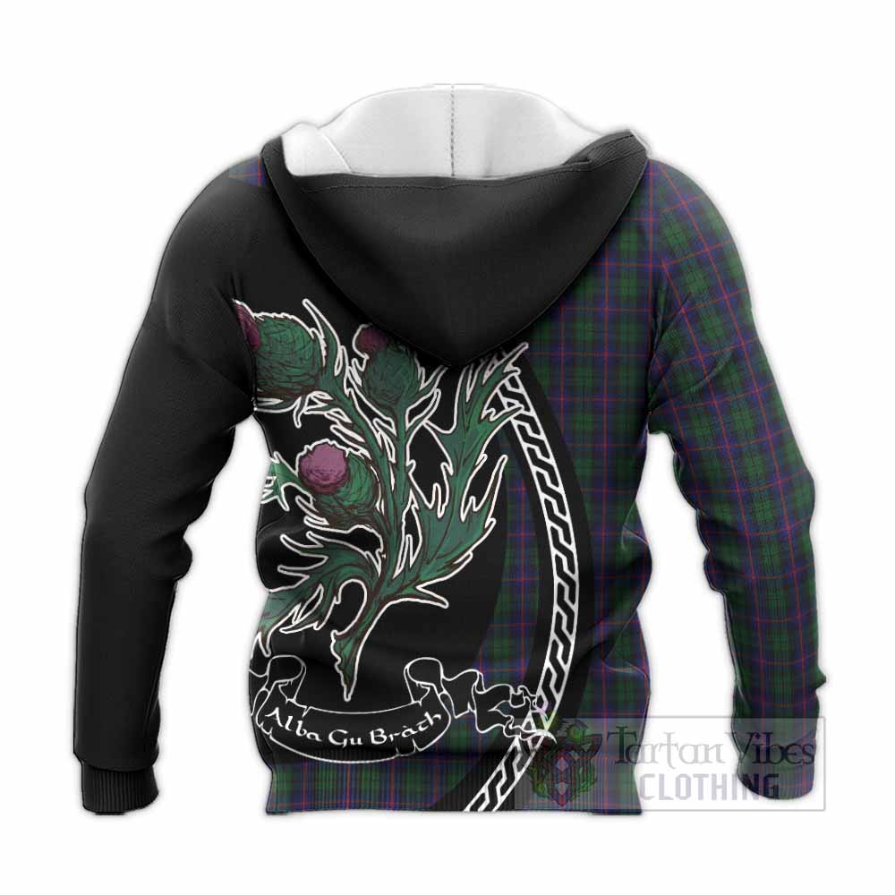 Urquhart Family Crest Tartan Knitted Hoodie Alba Thistle Inspired - Tartan Vibes Clothing