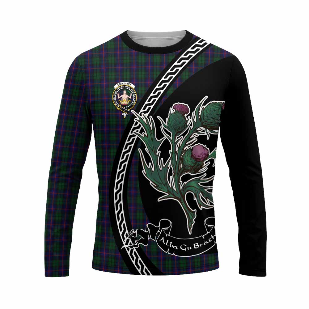 Urquhart Family Crest Tartan Long Sleeve T-Shirt Alba Thistle Inspired - Tartan Vibes Clothing
