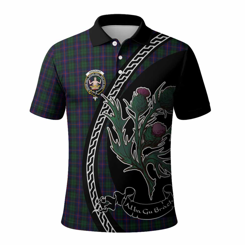 Urquhart Family Crest Tartan Polo Shirt Alba Thistle Inspired - Tartan Vibes Clothing
