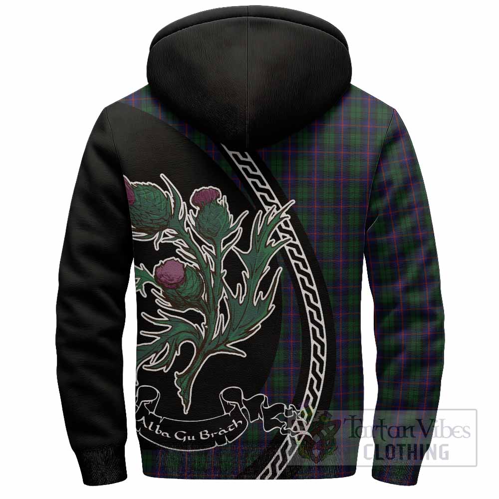 Urquhart Family Crest Tartan Sherpa Hoodie Alba Thistle Inspired - Tartan Vibes Clothing