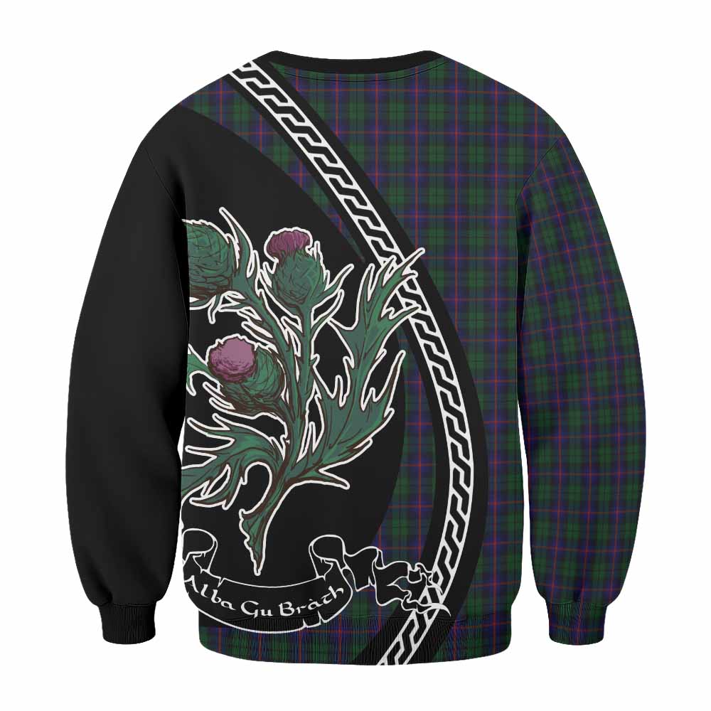Urquhart Family Crest Tartan Sweatshirt Alba Thistle Inspired - Tartan Vibes Clothing