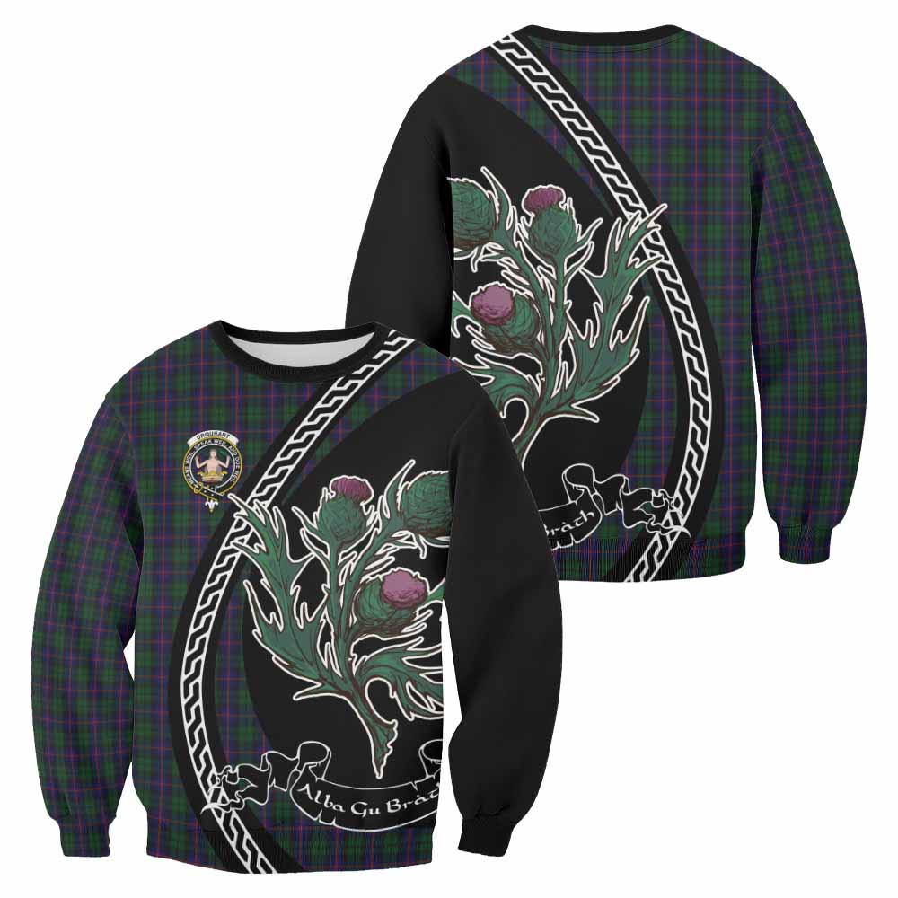 Urquhart Family Crest Tartan Sweatshirt Alba Thistle Inspired - Tartan Vibes Clothing