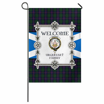 Urquhart Family Crest Tartan Welcome Garden Flag Saltire Harmony Style - Tartan Vibes Clothing