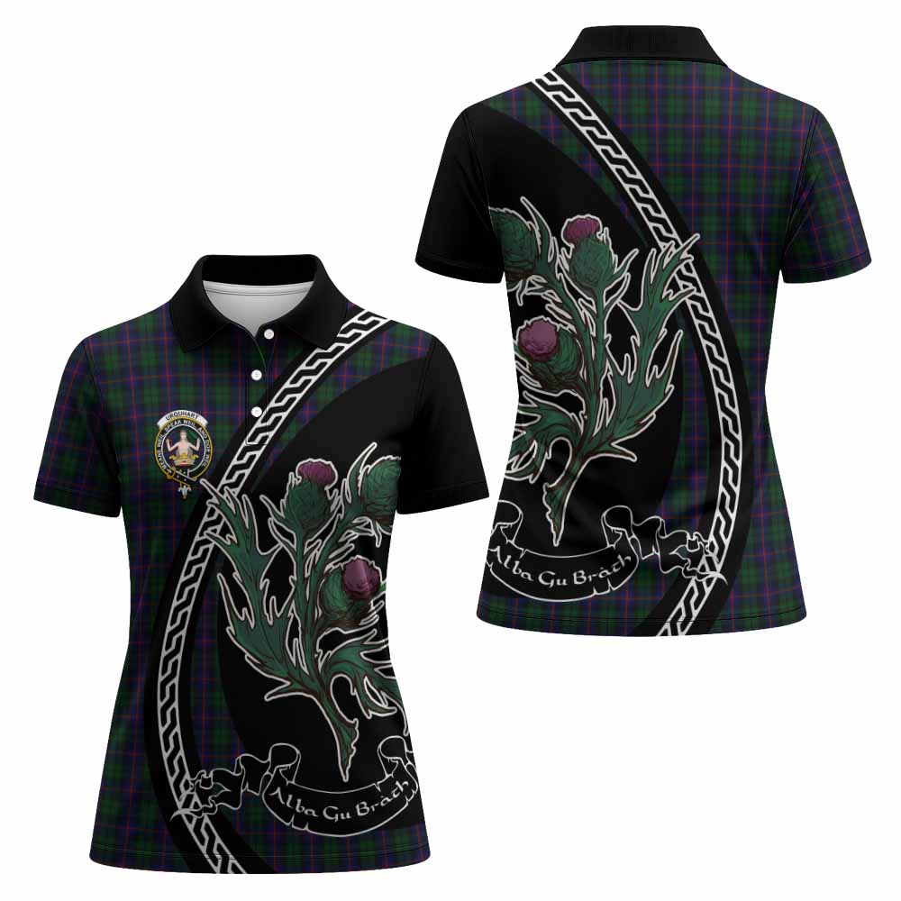 Urquhart Family Crest Tartan Women Polo Shirt Alba Thistle Inspired - Tartan Vibes Clothing