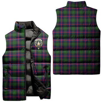 Urquhart Modern Tartan Sleeveless Puffer Jacket with Family Crest