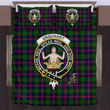 Urquhart Modern Tartan Bedding Set with Family Crest