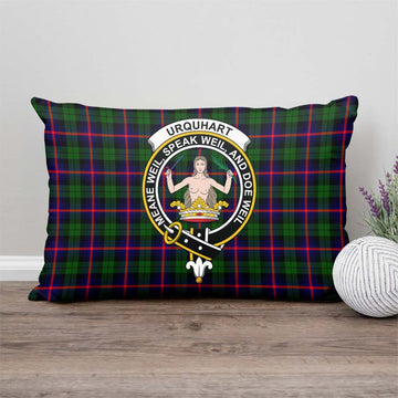 Urquhart Modern Tartan Pillow Cover with Family Crest