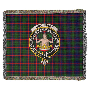 Urquhart Modern Tartan Woven Blanket with Family Crest