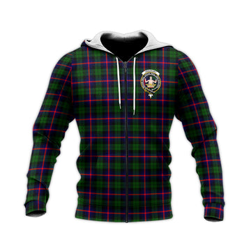 Urquhart Modern Tartan Knitted Hoodie with Family Crest