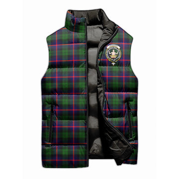 Urquhart Modern Tartan Sleeveless Puffer Jacket with Family Crest