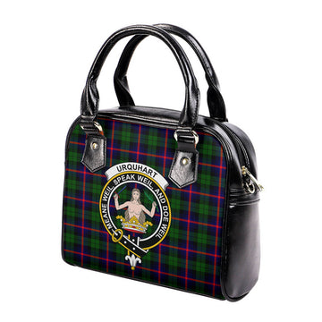 Urquhart Modern Tartan Shoulder Handbags with Family Crest