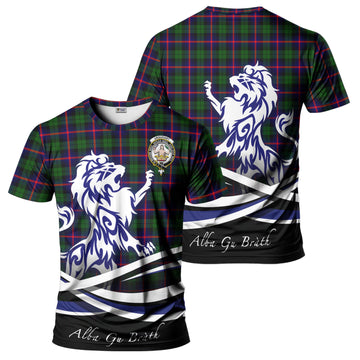 Urquhart Modern Tartan T-Shirt with Alba Gu Brath Regal Lion Emblem