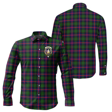 Urquhart Modern Tartan Long Sleeve Button Up Shirt with Family Crest