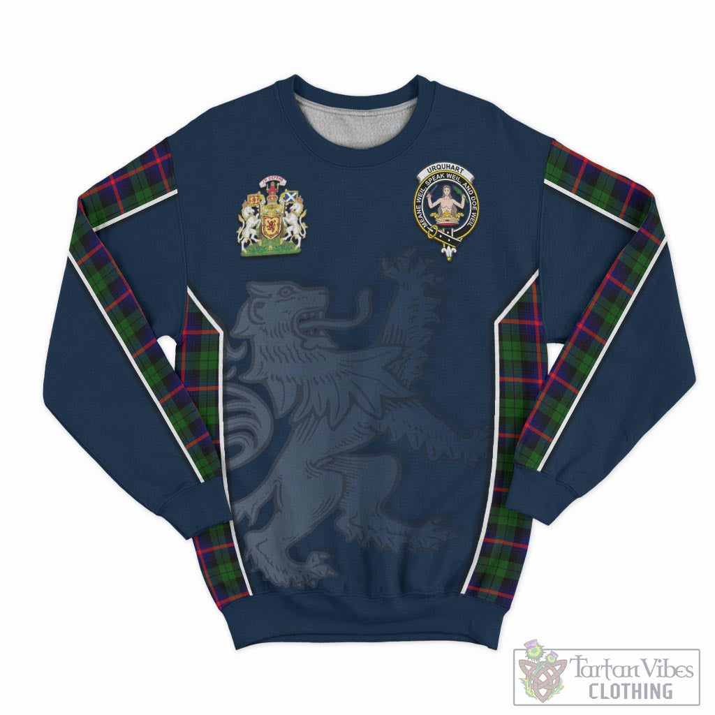 Tartan Vibes Clothing Urquhart Modern Tartan Sweater with Family Crest and Lion Rampant Vibes Sport Style