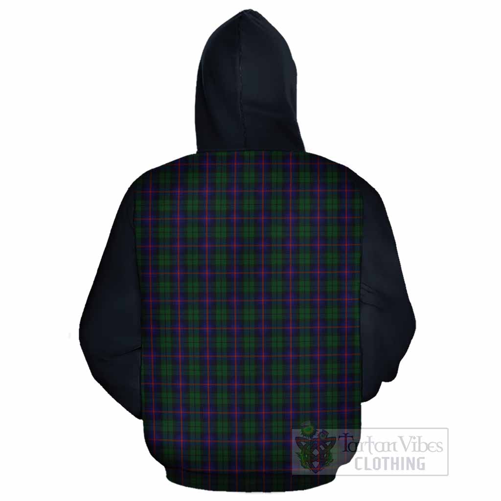 Urquhart Tartan Accent Cotton Hoodie with Family Crest