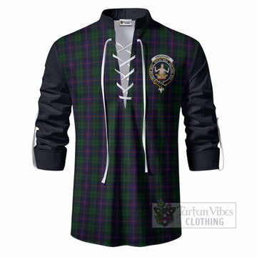 Urquhart Tartan Accent Ghillie Shirt with Family Crest