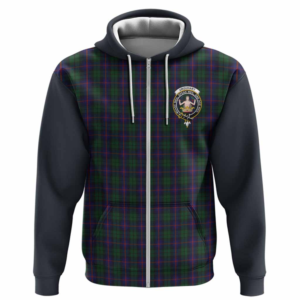 Urquhart Tartan Accent Hoodie with Family Crest