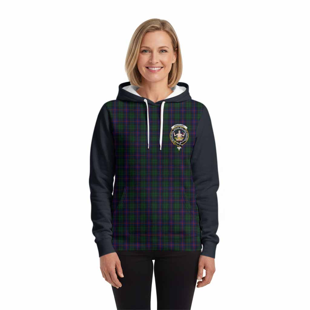Urquhart Tartan Accent Hoodie with Family Crest